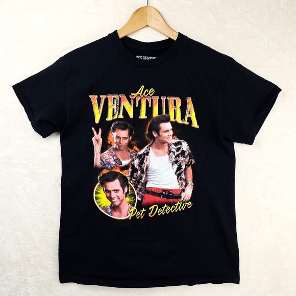 Ace Ventura Pet Detective Shirt Mens Medium Black Jim Carrey Movie Rap Tee - Picture 1 of 6